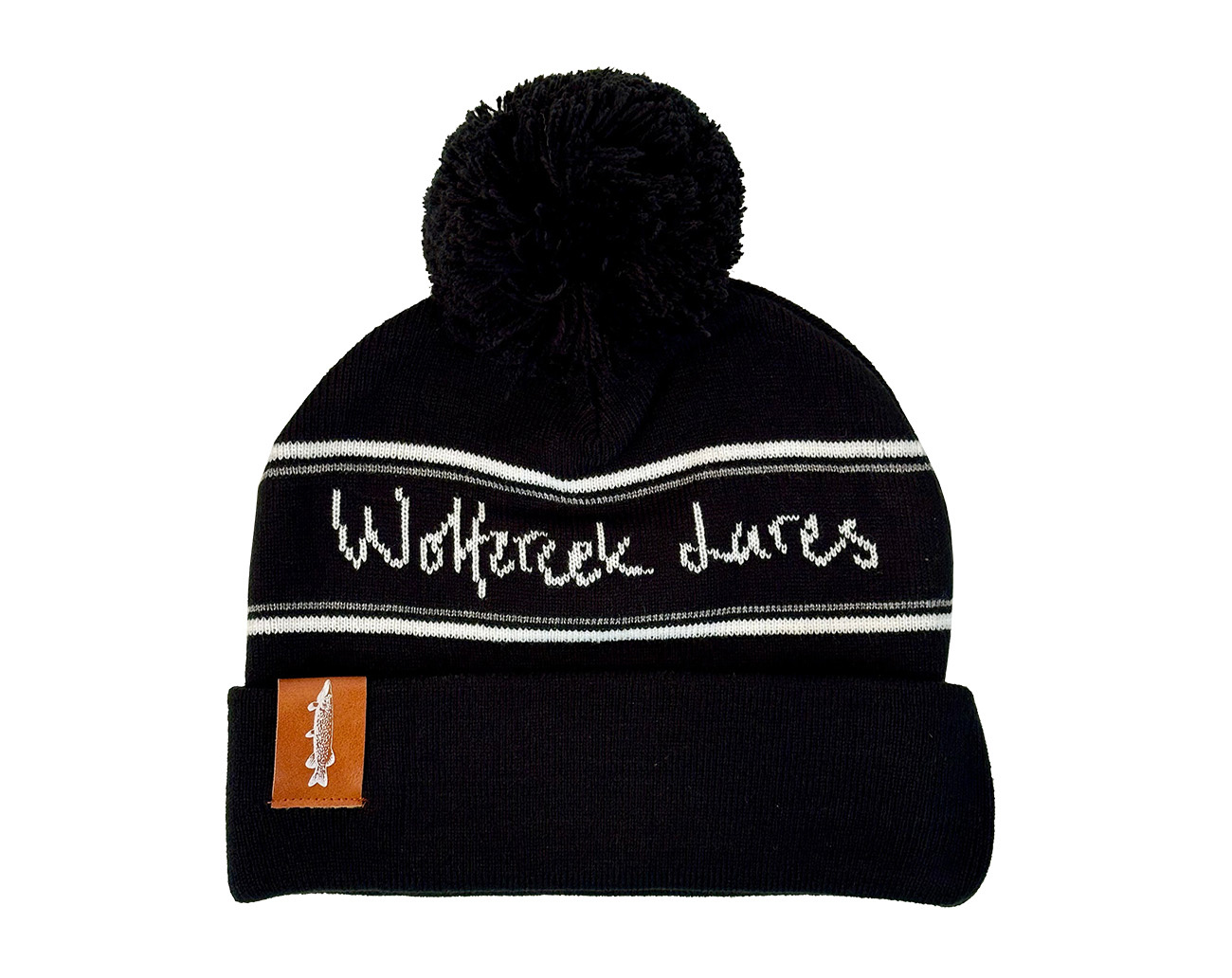 Wolfcreek Lures Classic Pom Pom Beanie - Black White
